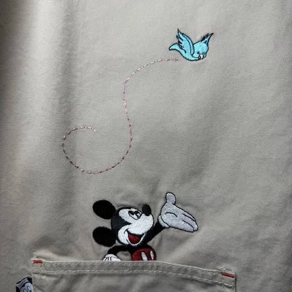 Vintage Disney Mickey Unlimited Jumper Dress XL Embroidered Mickey Birdhouse - Picture 5 of 13